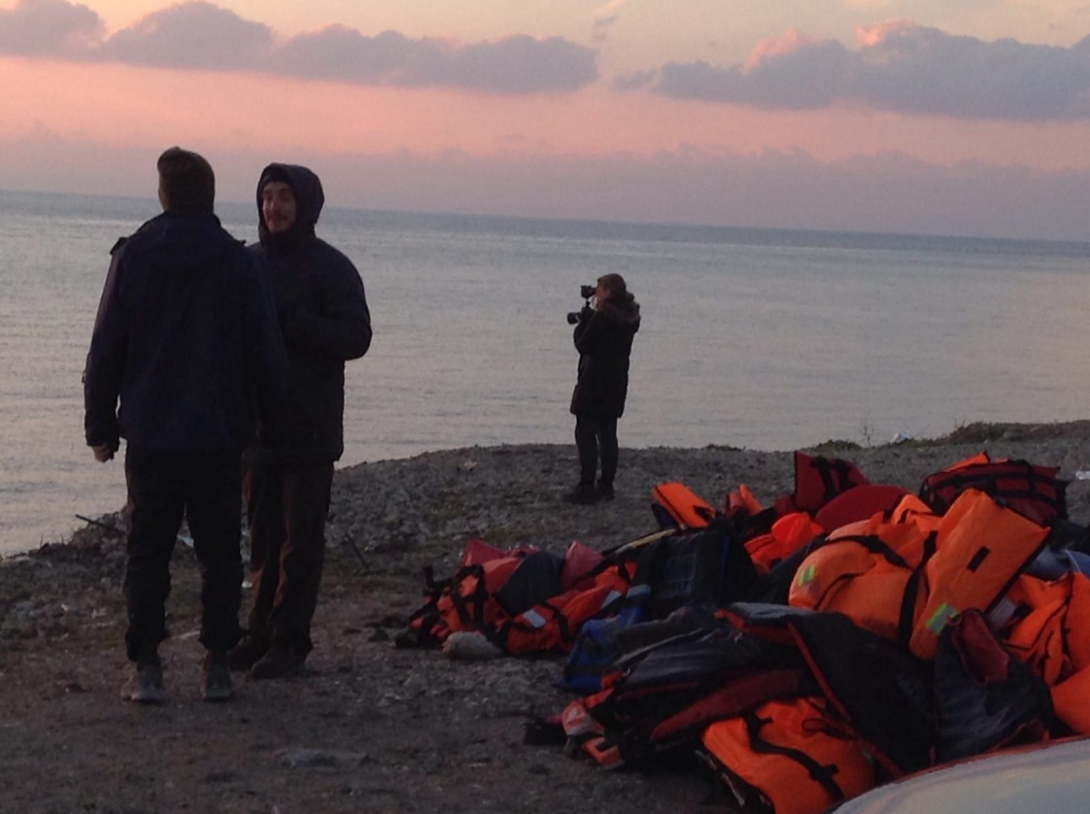 Meeting refugee boats on the South coast of Lesvos